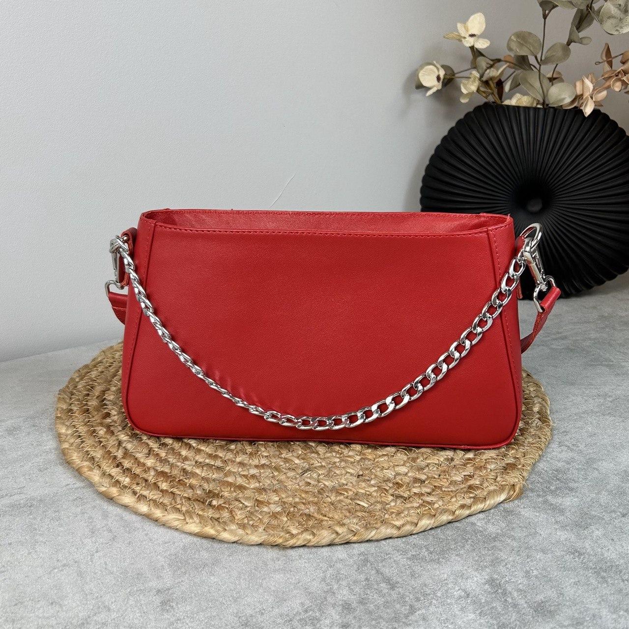 Жіноча шкіряна сумка, стильна червона сумочка для жінок, маленька сумка на плечі з натуральної шкіри