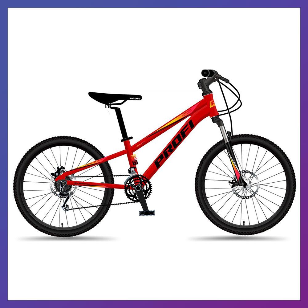 Велосипед гірський двоколісний на алюмінієвій рамі 11" Profi MTB2401 24 дюйми Червоний