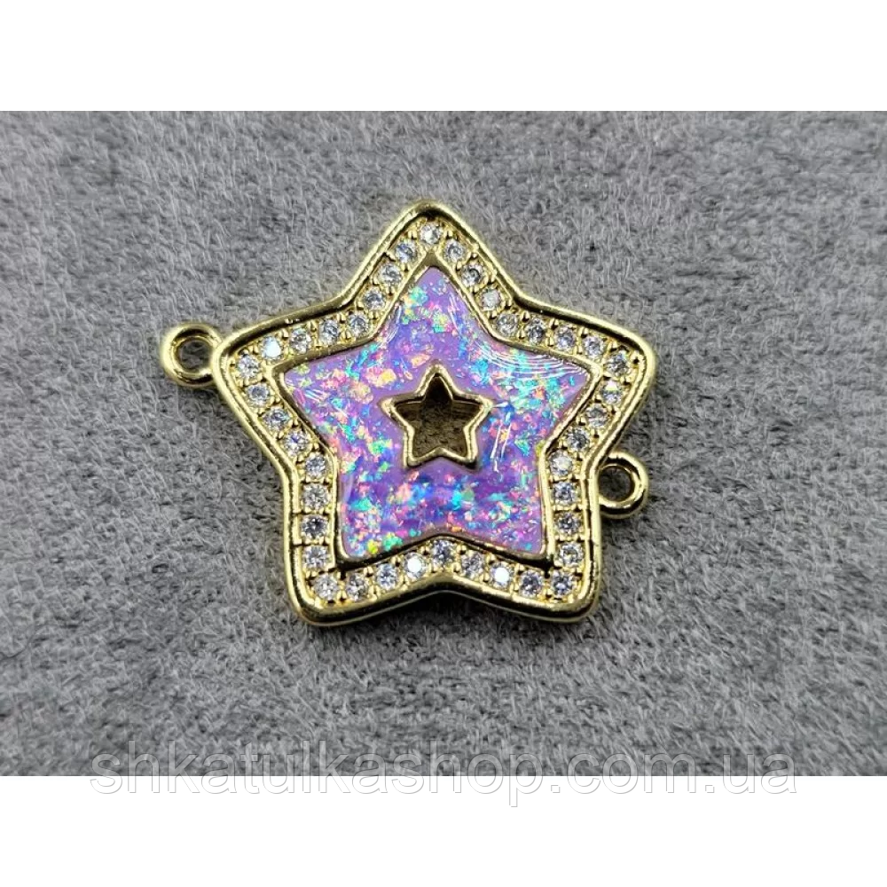 Конектор для біжутерії 18*21мм лимонне золото (гіпоалергенний сплав), фото 1