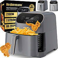 Мультипечь аэрогриль аэрофритюрница air fryer Heckermann Аэрофритюрницы (Фритюрница электро) 8 программ 7 л