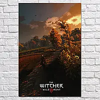 Плакат "Ведьмак Геральт, Плотва и подсолнухи, Witcher 3", 60×40см