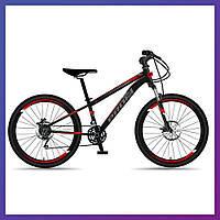 Велосипед горный двухколесный одноподвесный алюминиевый Profi MTB2602 26 дюймов рама 13" Черный
