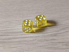 Ігральні кубики жовті, для настільних ігор, d 14мм, фото 3