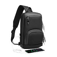 Рюкзак на одно плечо Ozuko 9516 33*23*10 см Черный PR, код: 8326198