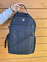 Швейцарський водонепроникний рюкзак swissgear 8810 black із зарядкою чоловічої, чоловічі рюкзаки швейцарські