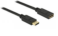 Кабель монітора-сигнальний Delock DisplayPort M F 5.0m v1.2 4K60Hz 19pin D7.3mm Cu чорний (7 PS, код: 7455461