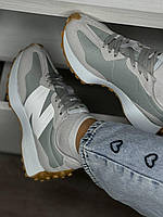 Кроссовки new balance 327 серые Женские New Balance качественные new balance замш New balance 327 Grey-white