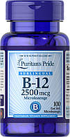 Витамин B-12Vitamin B-12 Puritan's Pride сублингвальный 2500 мкг 100 микропастилок IN, код: 7586713