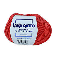 Lana Gatto SUPER SOFT (Супер Софт) № 19002 коралл (Пряжа меринос, нитки для вязания)