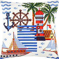 Набір для вишивання декоративної подушки Чарівниця Морські спогади 40×40 см V-282 FE, код: 7243233
