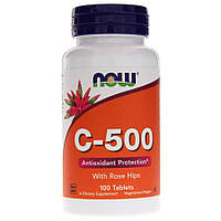 Витамин С с шиповником C-500 RH Now Foods 500 мг 100 таблеток IN, код: 7701622
