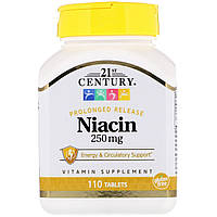 Ниацин 250 мг 21st Century 110 таблеток (CEN22849) IN, код: 1772651