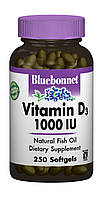 Вітамін D3 1000IU Bluebonnet Nutrition 250 желатинових капсул IN, код: 1844486
