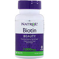 Биотин, Biotin, Natrol, 1000 мкг, 100 таблеток IN, код: 2337702