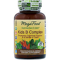 Детский В-комплекс, Kids B Complex, MegaFood, 30 таблеток IN, код: 7331295