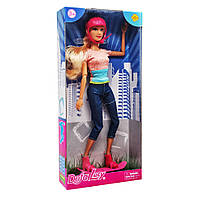 Детская кукла на скейте в шлеме DEFA 8375 шарнирная Оранжевый, World-of-Toys