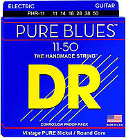 Струны для электрогитары DR PHR-11 Pure Blues Pure Nickel Heavy Electric Strings 11 50 PR, код: 6556206
