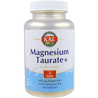 Микроэлемент Магний KAL Magnesium Taurate+ 400 mg 90 Tabs CAL-36975 IN, код: 7517916