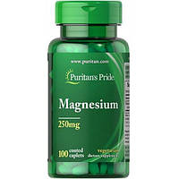 Микроэлемент Магний Puritan's Pride Magnesium 250 mg 100 Caplets PTP-15830 IN, код: 7518867