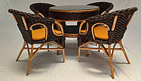 Набір плетених меблів Cruzo Марія кавовий столик із ротанговими кріслами
