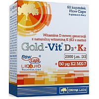Витамин D3+K2 для спорта Olimp Nutrition Gold Vit D3+K2 2000 IU 60 Caps IN, код: 7618266