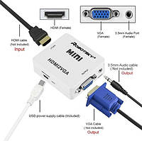Конвертер переходник HDMI-&gt,VGA USB питание+звук HDMI2VGA T2 т2 ps3 ps4