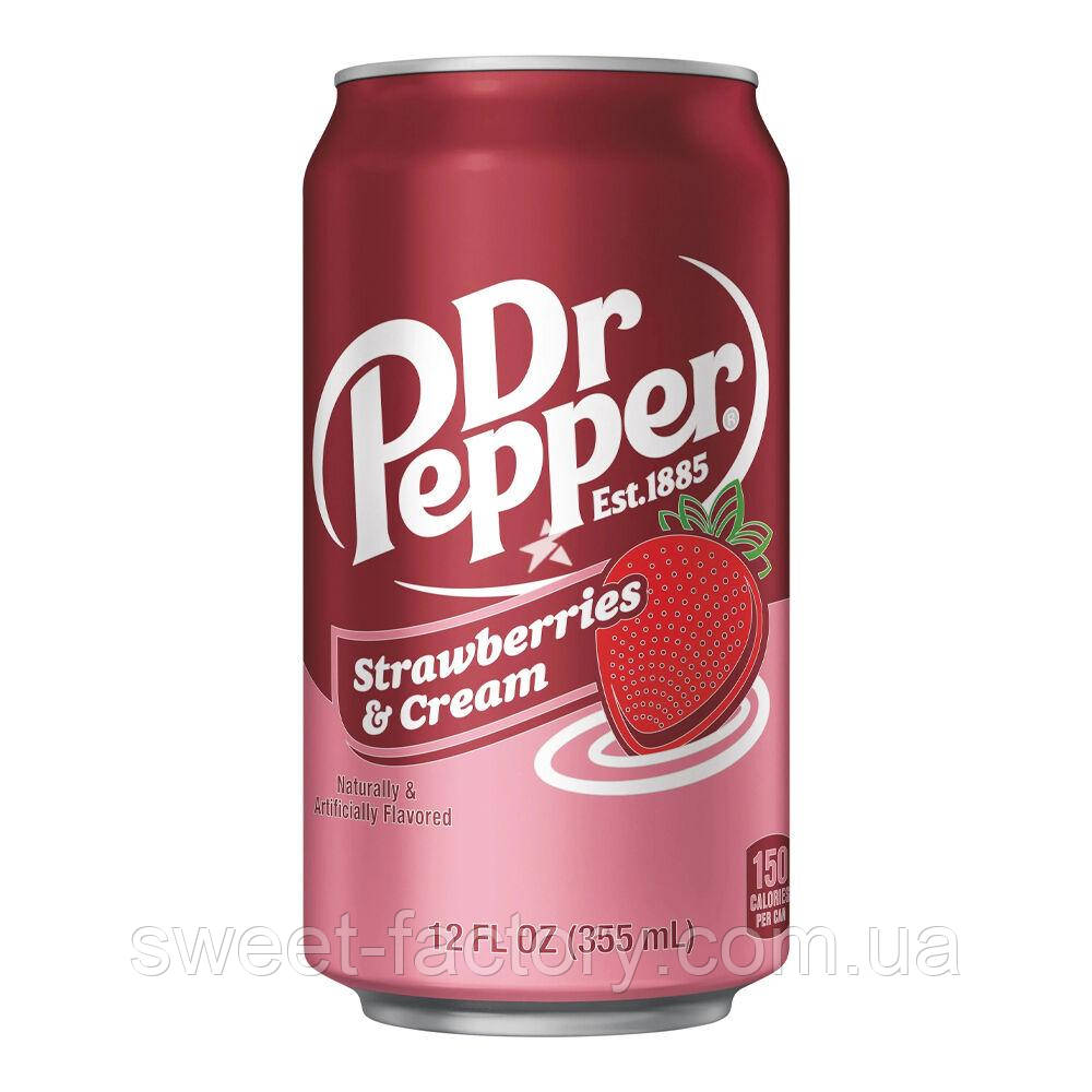 Газуваний напій Dr Pepper Strawberry & Cream 355ml, фото 1