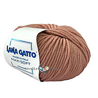 Lana Gatto MAXI SOFT (Макси Софт) №14393 розовое дерево (Пряжа меринос, Нитки для вязания)