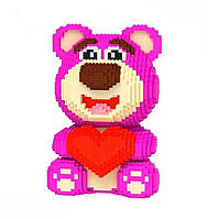 3Д Конструктор Magic Blocks у вигляді ведмедика Лотсо з серцем Медведь