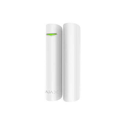 Датчик відкриття дверей/вікна з сенсором удару і нахилу Ajax DoorProtect Plus White, фото 1