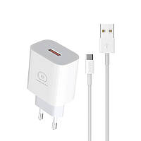Зарядное устройство Wuw T59 18W Quick Charge 3.0 Type-C White FT, код: 8314861