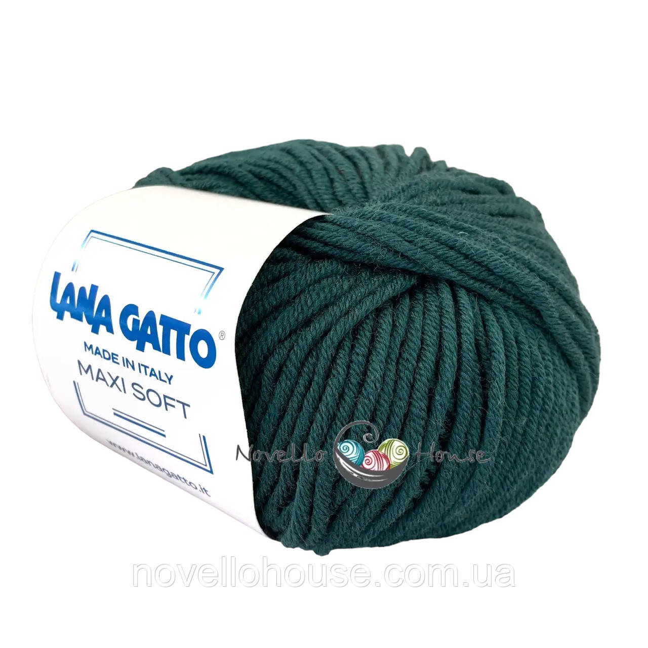 Lana Gatto MAXI SOFT (Максі Софт) № 8563 темно-зелений (Пряжа меринос, Нитки для в'язання)