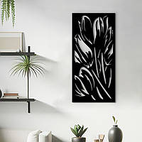 Настенный декор для дома, картина лофт "Тюльпаны Ретро стиль", декоративное панно 35x18 см