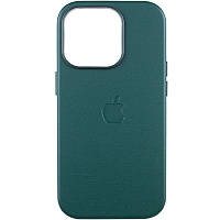 Шкіряний чохол Leather Case (AAA) з MagSafe and Animation для Apple iPhone 14 Pro (6.1"), Forest Green