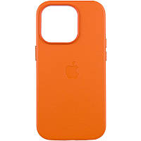 Шкіряний чохол Leather Case (AAA) з MagSafe and Animation для Apple iPhone 14 Pro (6.1"), Orange