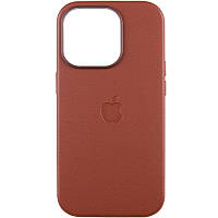 Кожаный чехол Leather Case (AAA) with MagSafe and Animation для Apple iPhone 14 Pro (6.1"), Umber