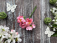 Декоративные цветочки Весенник 4-4.5 см 6 шт/уп. ярко-розового цвета