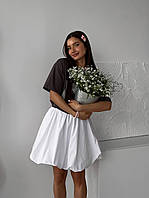 Женская юбка баллон оверсайз короткая трендовая стильная удобная черная белая