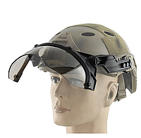 Тактические защитные очки Vulpo флип с затемненными стеклами (Черный) «T-s»
