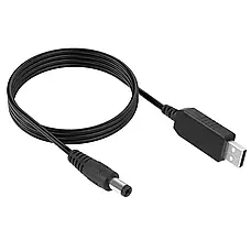 Кабель живлення 12V для роутера/модему USB DC, 1м, Чорний / Шнур для роутера Wifi / USB кабель для роутера, фото 3