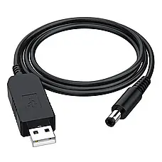 Кабель живлення 12V для роутера/модему USB DC, 1м, Чорний / Шнур для роутера Wifi / USB кабель для роутера, фото 2