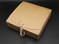 Сборные картонные коробки для подарков. Крафтовый цвет. 24х24х6см
