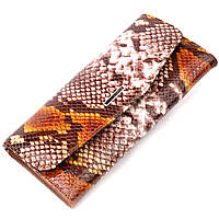 Лакированный женский кошелек с клапаном из фактурной кожи под рептилию KARYA 21117 Разноцветн IN, код: 7708706