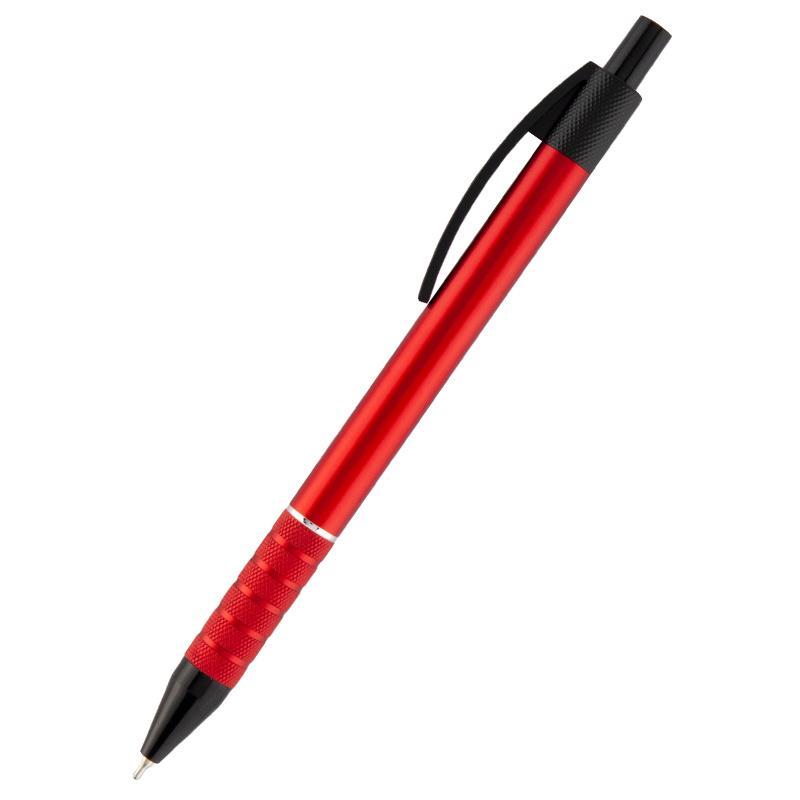 Ручка масляна автоматична червоний металевий корпус Axent Prestige 1086