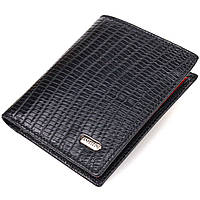 Мужское портмоне из натуральной фактурной кожи CANPELLINI 21501 Черное IN, код: 8061534
