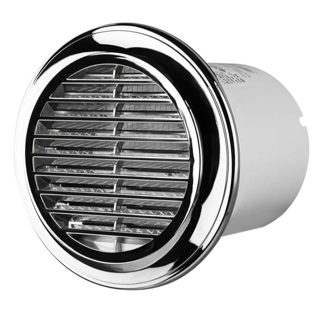 Вентилятор осьовий Blauberg Deco Chrome 100, витяжной, потужність 14 Вт, об'єм 105м3/год, 220В, гарантія 5 років
