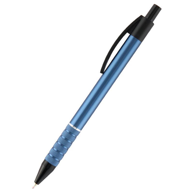 Ручка масляна автоматична св. Синій металевий корпус Axent Prestige 1086