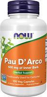 NOW Pau D' Arco 500 mg 100 капсул EXP