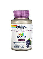Solaray, Focus For Children, жувальна добавка для дітей, натуральний виноград, 60 жувальних таблеток