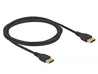 Кабель монітора-сигнальний Delock DisplayPort M M 2.0m v1.4 8K60Hz 19pin D7.5mm Sert. чорний IN, код: 7454362